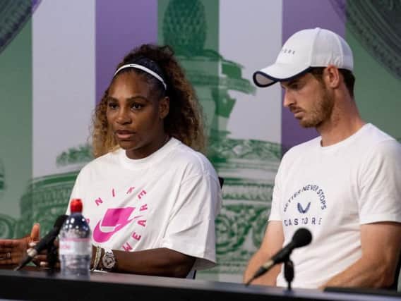 Serena Williams and Andy Murray speak to the media after their Wimbledon exit