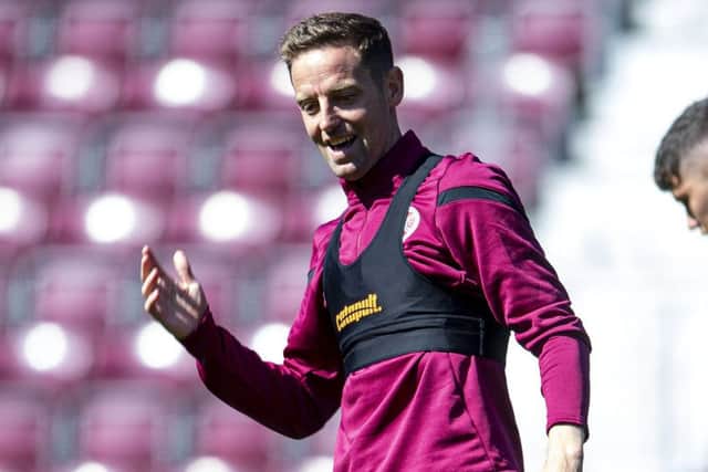 Steven MacLean enjoys a joke in training