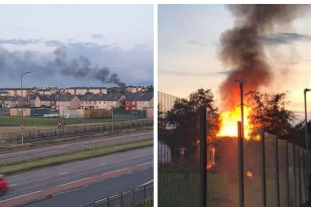 The fire was in a shed in the school's grounds PICS: Steffi Finnie and Niamh Gallagher