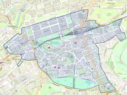 A proposed map of the city centre LEZ, which will not include cars, Picture: Edinburgh Council