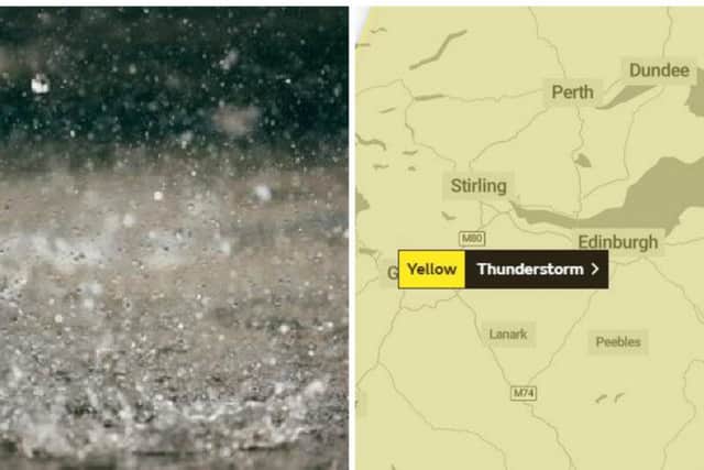 The Met Office has issued a thunderstorm warning for Edinburgh. Pic: Met Office.