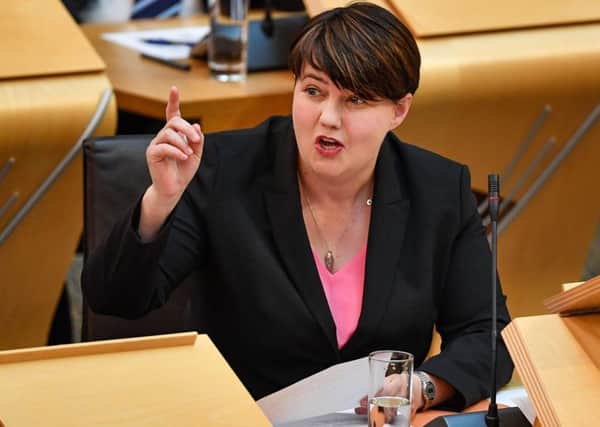 Like David Steel, Ruth Davidson, seen making a point in the Scottish Parliament, was a debater while in formal education (Picture: Jeff J Mitchell/Getty Images)