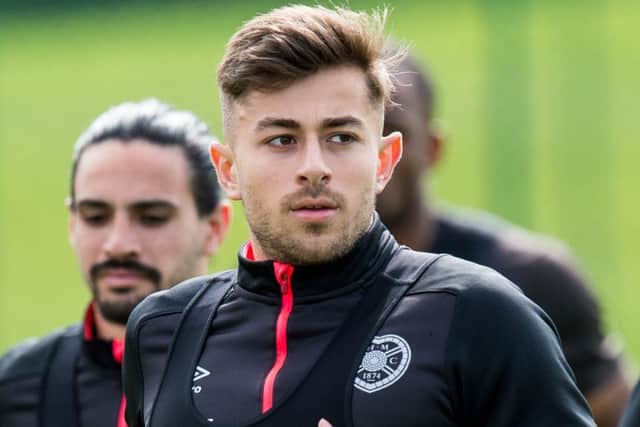 Marcus Godinho pictured in training for Hearts