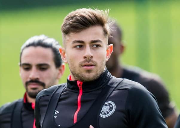 Marcus Godinho pictured in training for Hearts