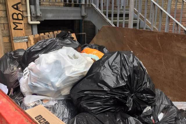 Flat owners hired a skip to cope with the uncollected rubbish