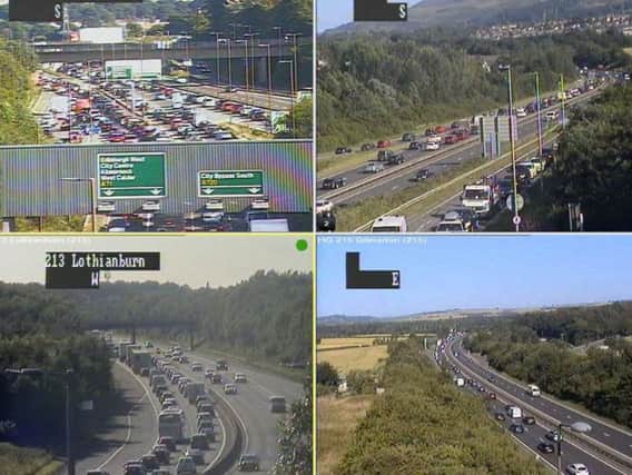 Motorists are facing delays on the City Bypass this evening. Pic: Traffic Scotland.