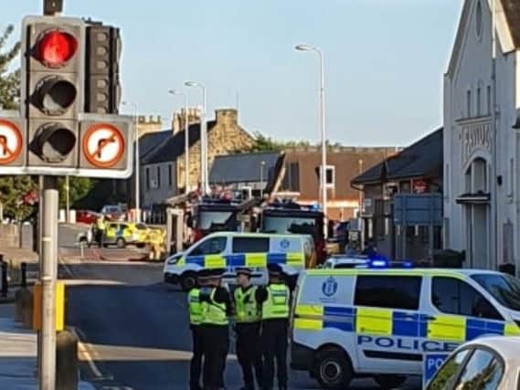 Emergency services have been called to the fire in Bathgate. Pic: Daniel Fuller.