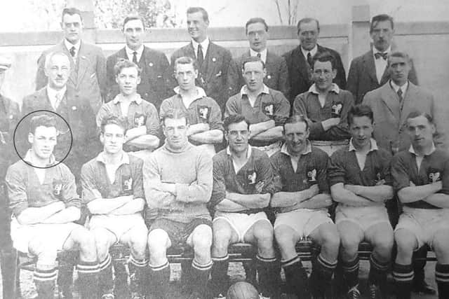 Leith-born David Morris, circled, captained Raith Rovers and Scotland.
