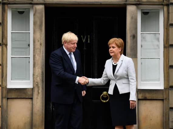 Nicola Sturgeon meets Boris Johnson. Picture: Getty/Jeff Mitchell