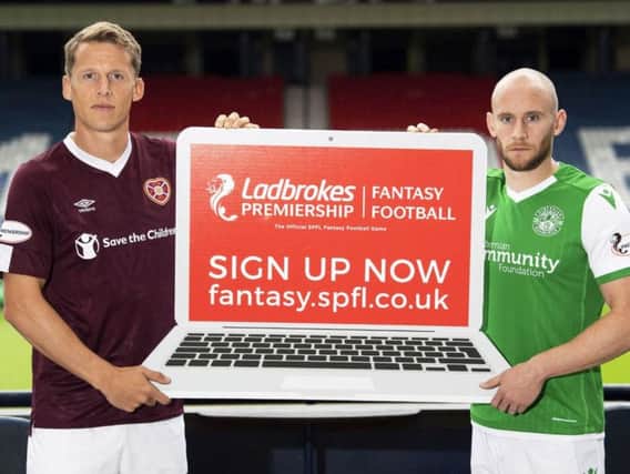 Hearts captain Christophe Berra and Hibs skipper David Gray help spread the word about the new game