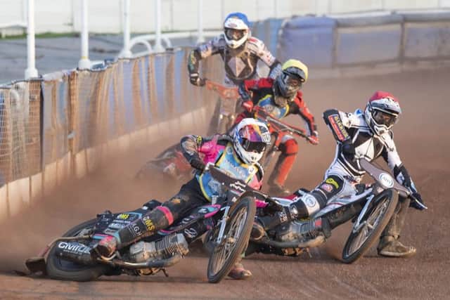 Josh Pickering out in front of Steve Worrall, Joel Andersson and Simon Lambert