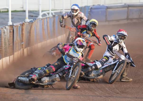 Josh Pickering out in front of Steve Worrall, Joel Andersson and Simon Lambert