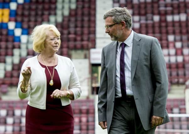 Ann Budge is fully supportive of Hearts manager Craig Levein. Pic: SNS