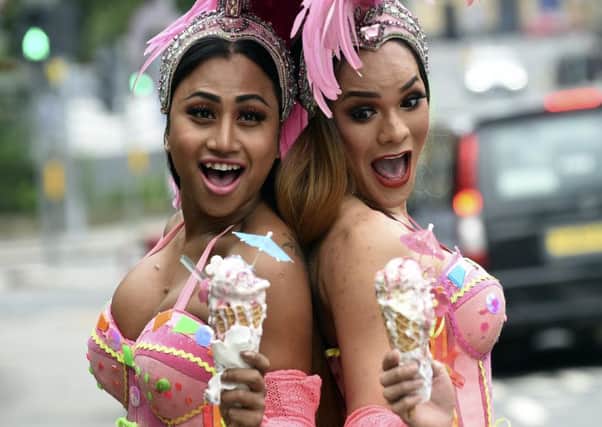 Something fruity from the Lady Boys of Bangkok - a special ice-cream. Picture: Lisa Ferguson