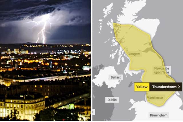 A thunderstorm warning has been issued for large parts of Scotland. PIC LEFT: Kevin Klein