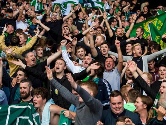 Hibs will be backed by a sell-out support at Ibrox. Picture: sNS