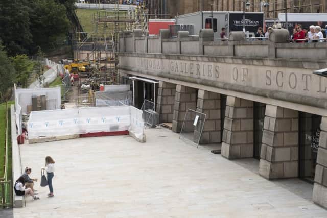 Work on the National Galleries site is £6 million over budget. Picture: Ian Rutherford