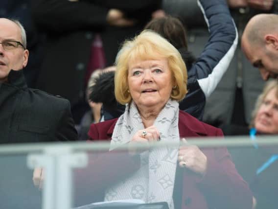 Ann Budge takes in a match at Tynecastle