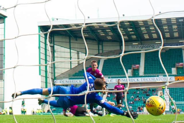 Scott Allan (not pictured) slots past Vaclav Hladky for the only goal of the game.