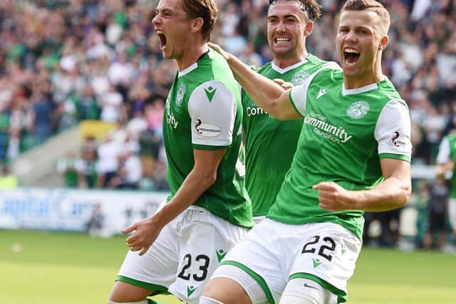 Scott Allan celebrates after scoring the only goal of the game.