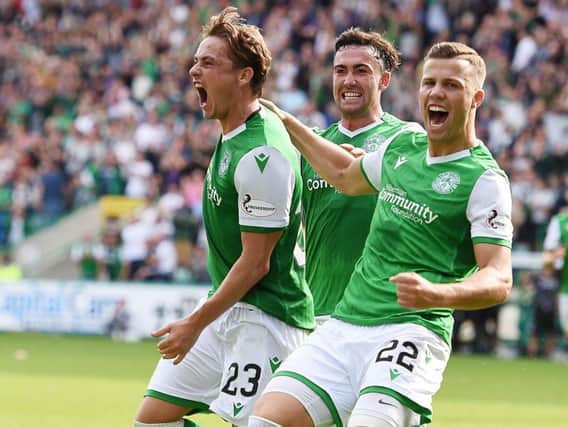 Scott Allan celebrates after scoring the only goal of the game.