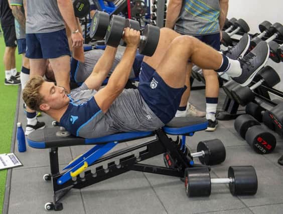 Scotlands Jamie Ritchie is pictured as the players are put through a fitness session