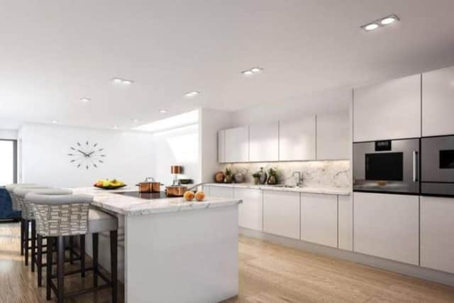 This new build garden apartment offers plenty of indoor and outdoor space, with a private terrace to the front and rear and an intimate kitchen and dining area which connects to a spacious family room. Price: 1,020,000 GBP