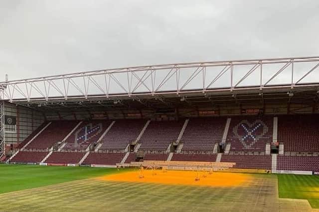 Hearts are striving to repair the Tynecastle pitch after Friday's night's concert