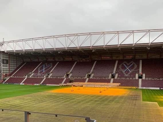 Hearts are striving to repair the Tynecastle pitch after Friday's night's concert