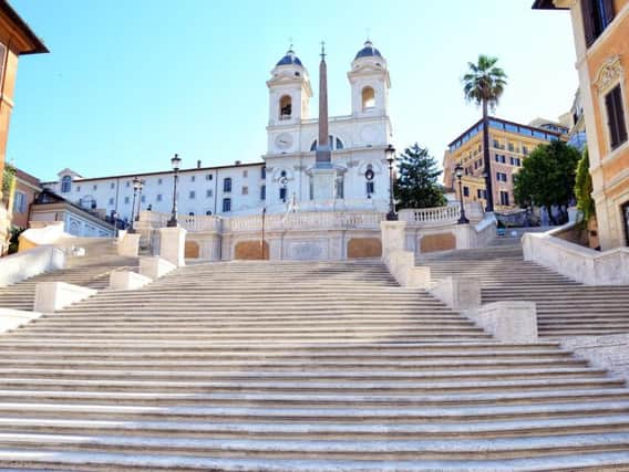 People are being fined for sitting on the Spanish Steps in Rome.