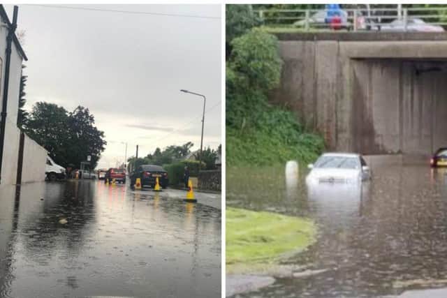 There was major flooding at the roundabout near Edinburgh Airport on Wednesday.
