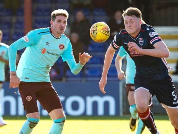 Kyle Lafferty and Harry Souttar vie for the ball during a previous meeting between the two teams