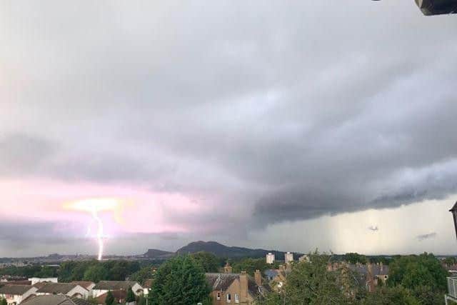 A "lightning cluster" hits Edinburgh tonight - with more storms due tonight.