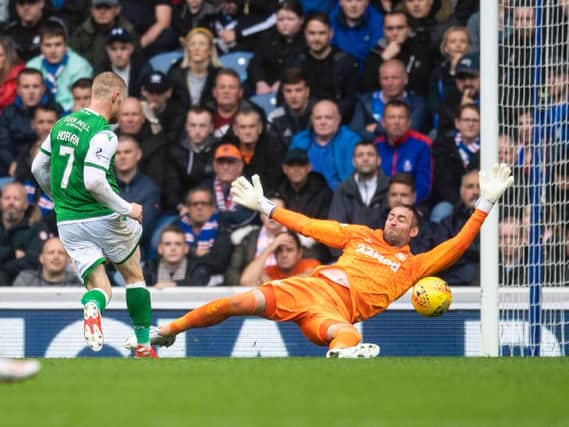 Horgan hits back for Hibs. Picture: SNS