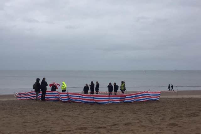 Filming is taking place on Portobello Beach today.