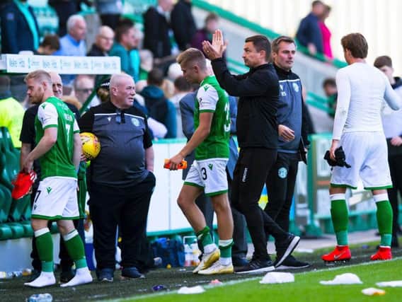 Hibs made it through to the quarter-finals of the Betfred Cup after a testing afternoon.