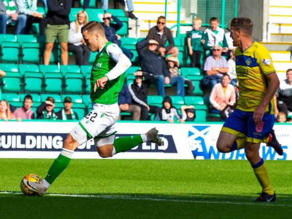 The display of Florian Kamberi was the highlight for Hibs against Morton.