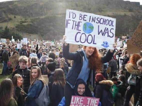 Thousands took part in a youth climate strike in Edinburgh, Picture: Jane Barlow/PA