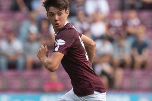 Hearts left-back Aaron Hickey is in the Scotland Under-19 squad