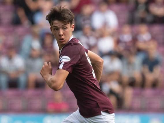 Hearts left-back Aaron Hickey is in the Scotland Under-19 squad