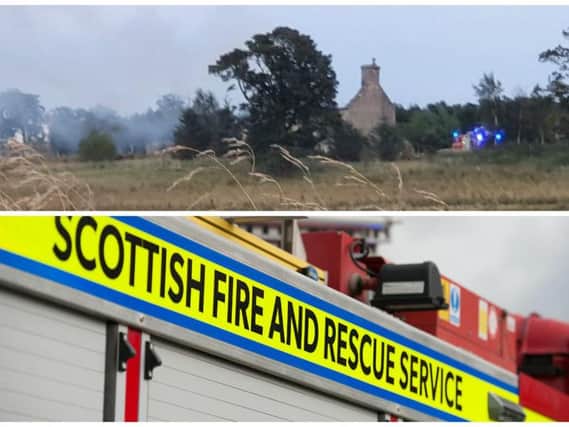 A fire has broken out at a group of farm buildings near Whitburn. Picture: D Fuller