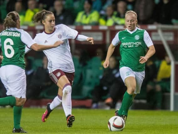 Hibs Ladies took on Bayern Munich in the Champions League at Easter Road in October 2016