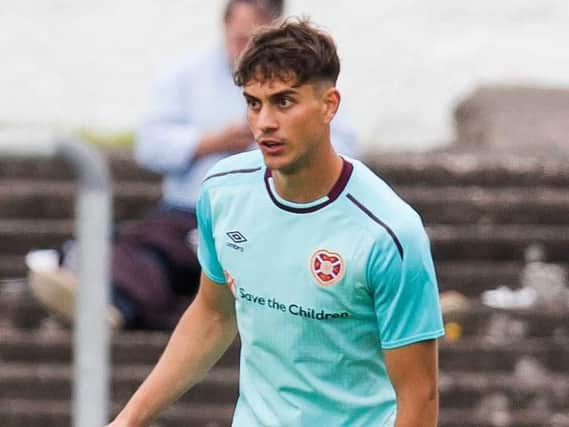 Alex Petkov in action for Hearts. The defender will miss Clyde's trip to Forfar after being called up to the Bulgaria U21 squad