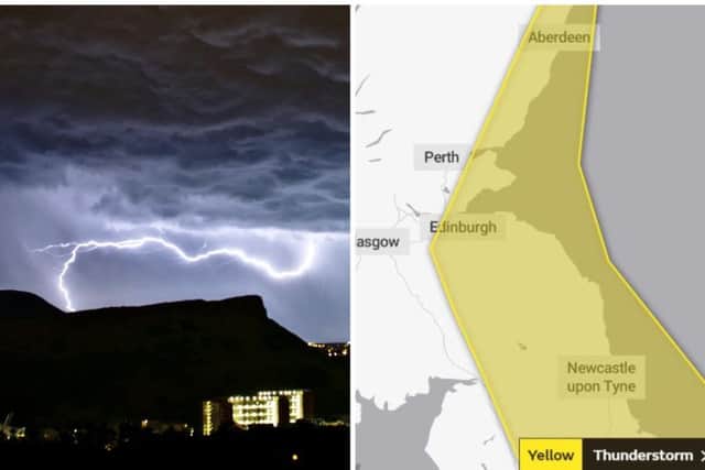 Edinburgh weather: Experts at Met Office issue yellow thunderstorm warning