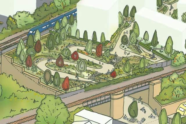 An early landscaping sketch for the Meadowbank development, Picture: Edinburgh Council