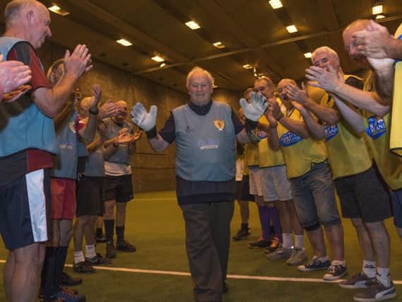 Bert Cunningham will celebrate his 90th birthday between the sticks at World of Football.