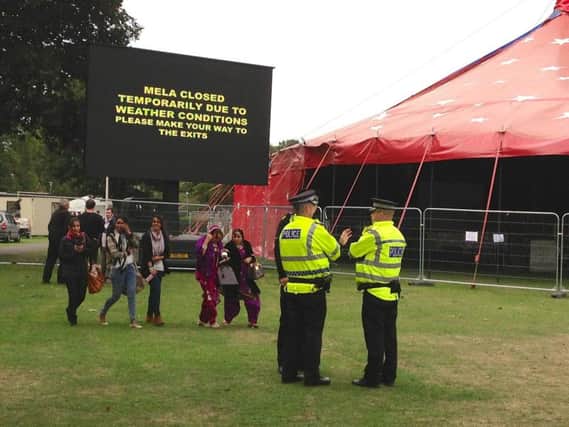 High winds previously forced the closure of the Edinburgh Mela in 2013 (pictured). Picture: Jon Savage