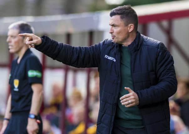 Paul Heckingbottom shouts orders during the defeat by Motherwell