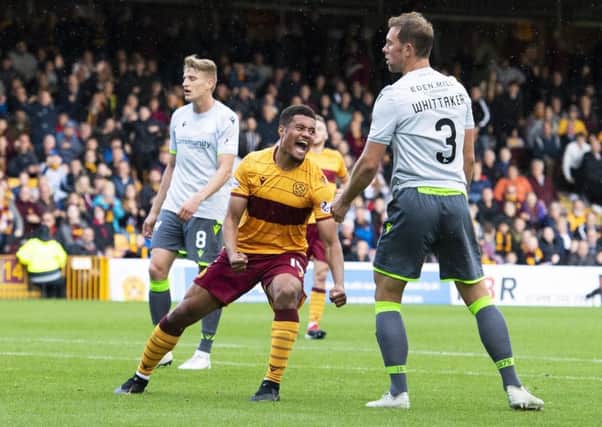Hibs found the going tough against Livingston. Pic: SNS