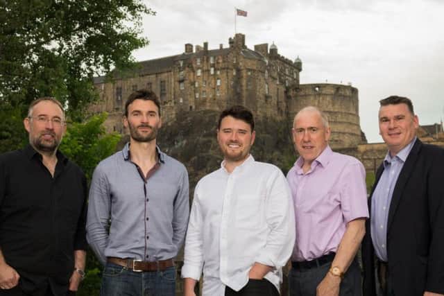 Representatives from Desana and TechStart Ventures including Mark Hogarth (far left) and Michael Cockburn (centre). Picture: Euan Gilmour.